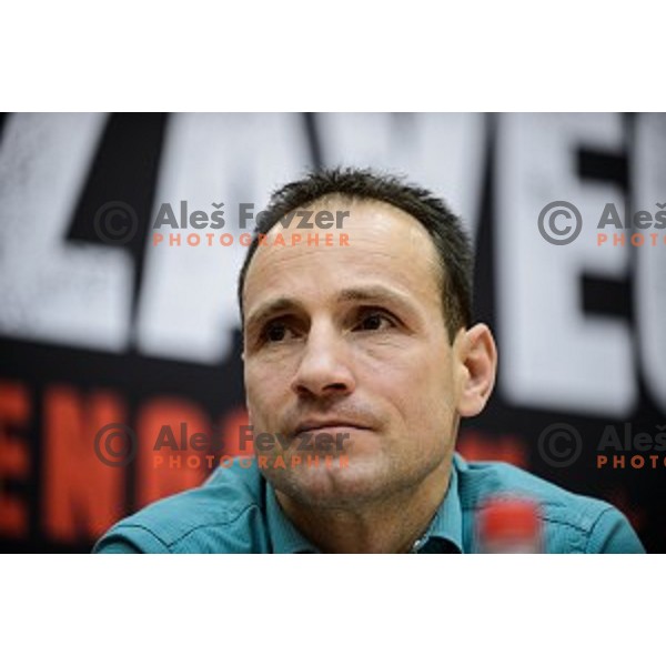 Tomaz Barada at the press conference for the announcement of the boxing match with Sasha Yengoyan, Petrol building,Ljubljana, Slovenia, 24.02.2015