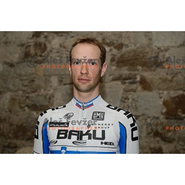 Matej Mugerli at the press conference and presentation of Baku Cycling project, Ljubljana castle ,Ljubljana, Slovenia, 24.02.2015