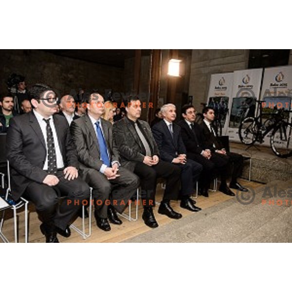at the press conference and presentation of Baku Cycling project, Ljubljana castle ,Ljubljana, Slovenia, 24.02.2015
