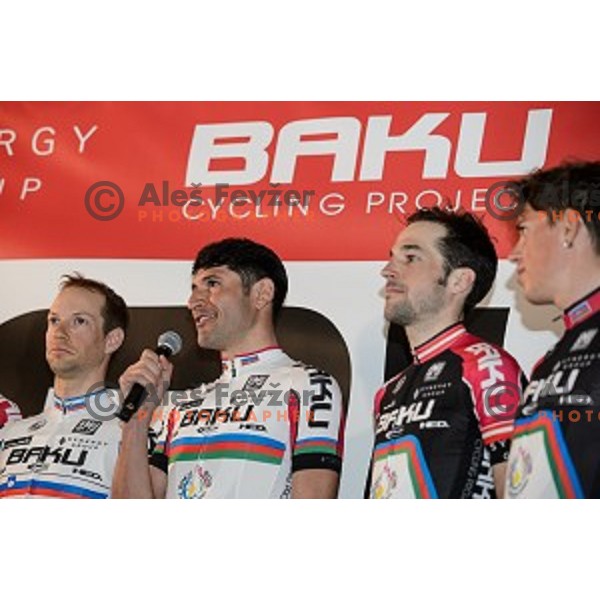 Matej Mugerli, at the press conference and presentation of Baku Cycling project, Ljubljana castle ,Ljubljana, Slovenia, 24.02.2015