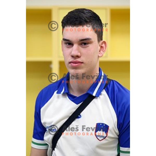 Luka Stosevski of Slovenia junior team- gold medalist at 15. European Archery Indoor Championships in Bonifika Hall, Koper, Slovenia on February 28, 2015