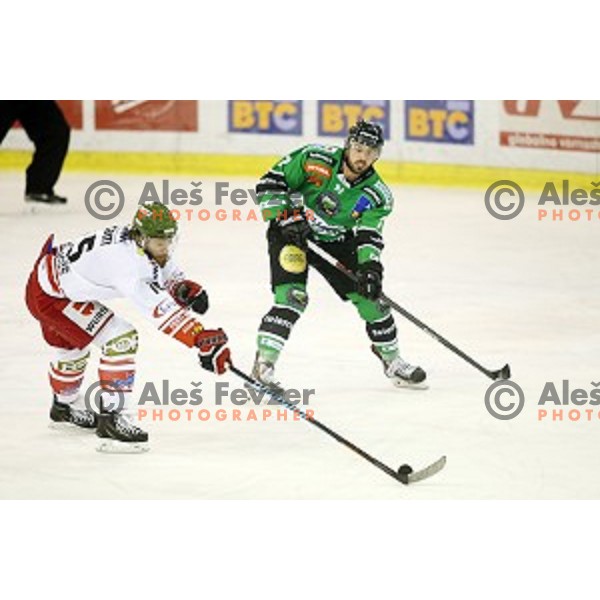 of Telemach Olimpija in action during EBEL league ice-hockey match Telemach Olimpija-Bolzano in Tivoli Hall, Ljubljana, Slovenia on March 1, 2015