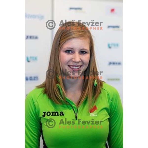 Maja Mihalinec during Press conference before Athletics Indoor European Championships 2015, Ljubljana, Slovenia, on March 4, 2015