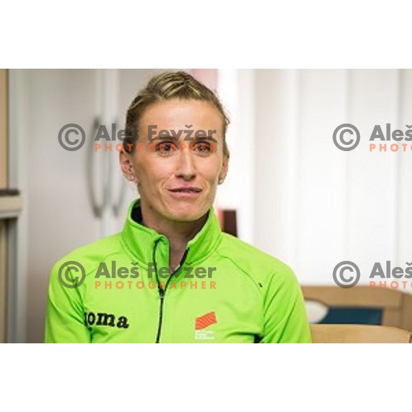 Sonja Roman during Press conference before Athletics Indoor European Championships 2015, Ljubljana, Slovenia, on March 4, 2015