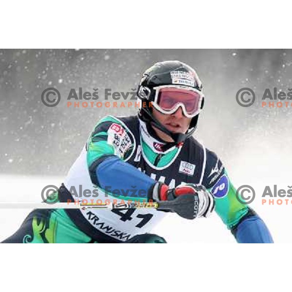 Andrej Sporn skiing at World Cup Slalom, Vitranc Cup,Kranjska gora on December 26, 2005 