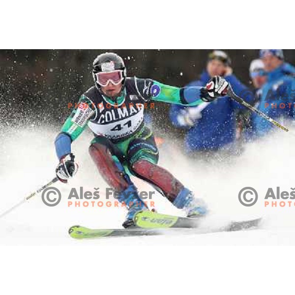 Andrej Sporn skiing at World Cup Slalom, Vitranc Cup,Kranjska gora on December 26, 2005 