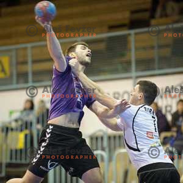 Nikola Spelic in action during handball match Maribor Branik - Riko Ribnica, 1. NLB Leasing liga, Maribor, Tabor Hall, 8.3.2015