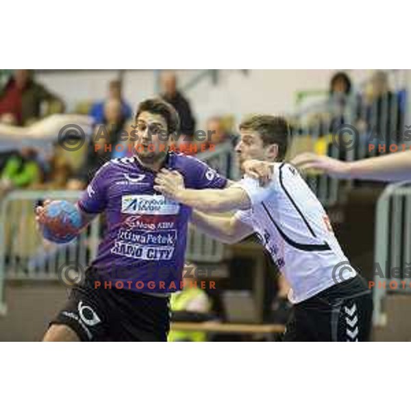 Anze Kaleb in action during handball match Maribor Branik - Riko Ribnica, 1. NLB Leasing liga, Maribor, Tabor Hall, 8.3.2015