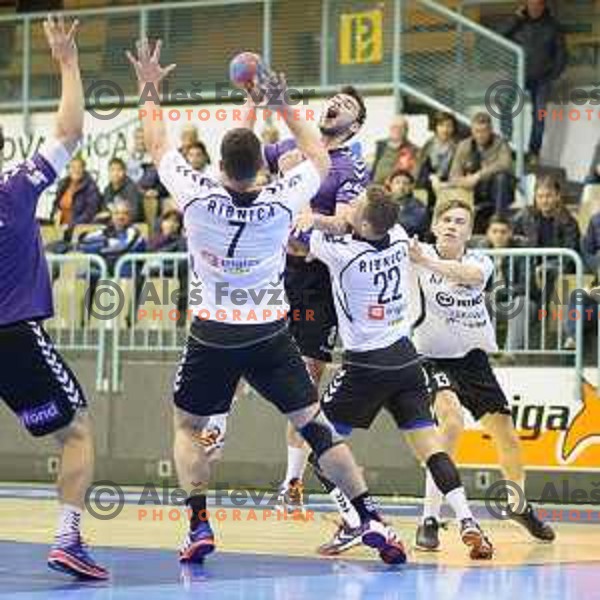 Nikola Spelic in action during handball match Maribor Branik - Riko Ribnica, 1. NLB Leasing liga, Maribor, Tabor Hall, 8.3.2015