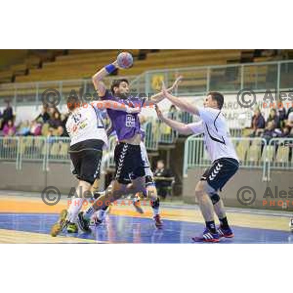 Nikola Spelic in action during handball match Maribor Branik - Riko Ribnica, 1. NLB Leasing liga, Maribor, Tabor Hall, 8.3.2015