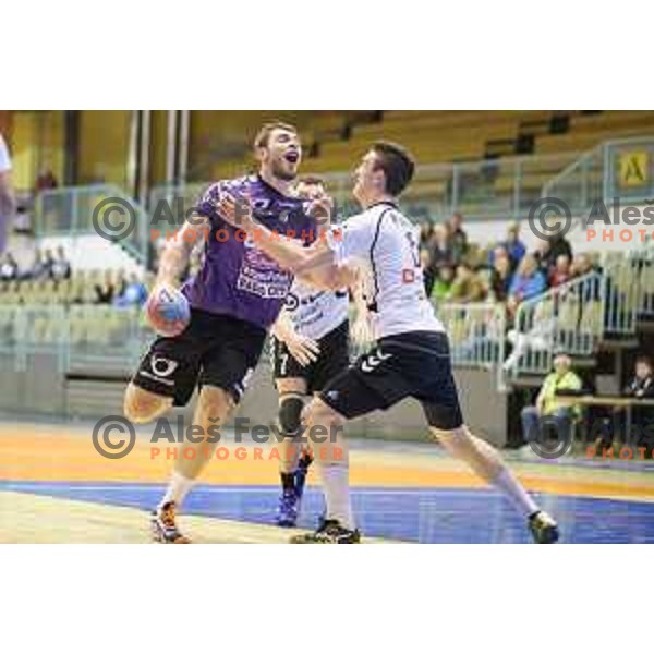 Nikola Spelic in action during handball match Maribor Branik - Riko Ribnica, 1. NLB Leasing liga, Maribor, Tabor Hall, 8.3.2015