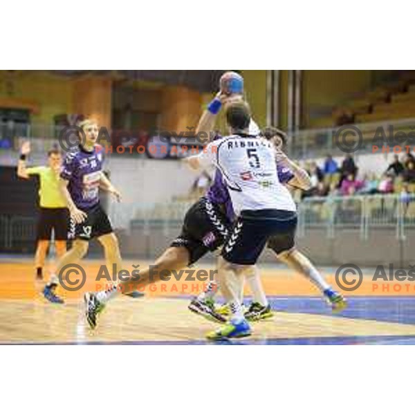 Ante Kaleb in action during handball match Maribor Branik - Riko Ribnica, 1. NLB Leasing liga, Maribor, Tabor Hall, 8.3.2015