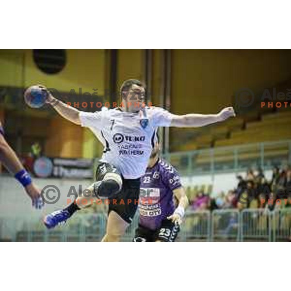 Blaz Fink in action during handball match Maribor Branik - Riko Ribnica, 1. NLB Leasing liga, Maribor, Tabor Hall, 8.3.2015