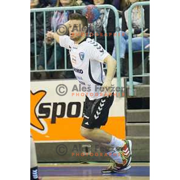 Uros Knavs in action during handball match Maribor Branik - Riko Ribnica, 1. NLB Leasing liga, Maribor, Tabor Hall, 8.3.2015