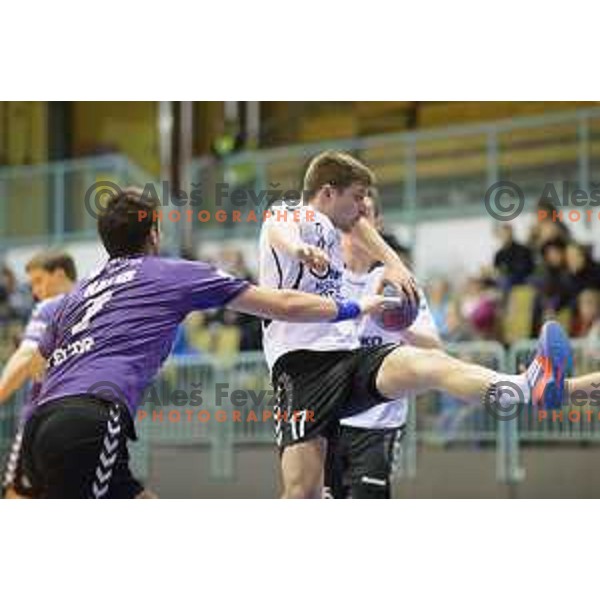 Janez Skusek in action during handball match Maribor Branik - Riko Ribnica, 1. NLB Leasing liga, Maribor, Tabor Hall, 8.3.2015