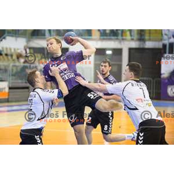 Ziga Mlakar in action during handball match Maribor Branik - Riko Ribnica, 1. NLB Leasing liga, Maribor, Tabor Hall, 8.3.2015