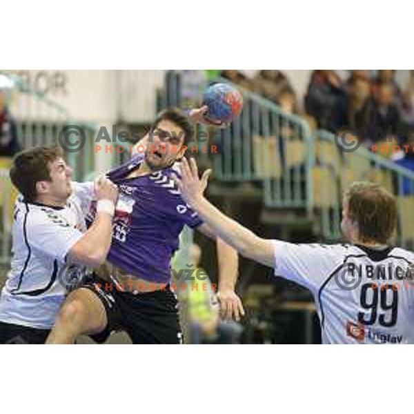 Ante Kaleb in action during handball match Maribor Branik - Riko Ribnica, 1. NLB Leasing liga, Maribor, Tabor Hall, 8.3.2015