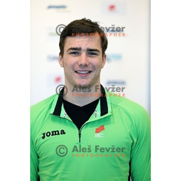 Muhar Matija of Slovenia at press conference before European Athletics Winter Cup in throwing disciplines in Leiria (Portugal) in Ljubljana on March 11, 2015