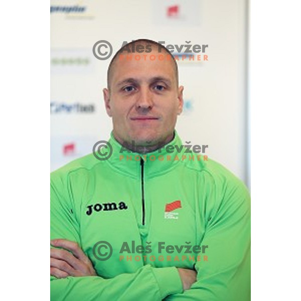 Matija Kranjc of Slovenia at press conference before European Athletics Winter Cup in throwing disciplines in Leiria (Portugal) in Ljubljana on March 11, 2015
