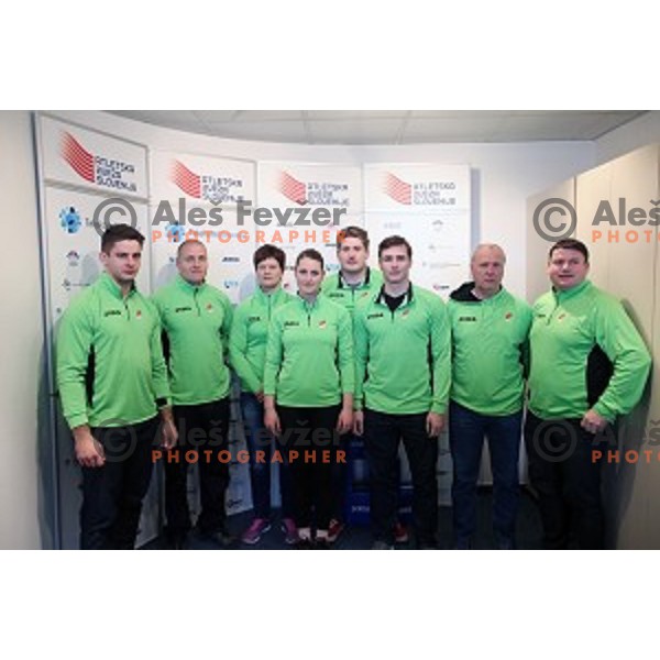 Team of Slovenia at press conference before European Athletics Winter Cup in throwing disciplines in Leiria (Portugal) in Ljubljana on March 11, 2015
