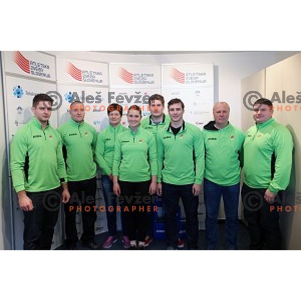 Team of Slovenia at press conference before European Athletics Winter Cup in throwing disciplines in Leiria (Portugal) in Ljubljana on March 11, 2015