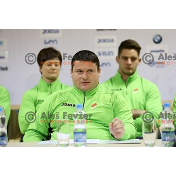 Andrej Hajnsek of Slovenia at press conference before European Athletics Winter Cup in throwing disciplines in Leiria (Portugal) in Ljubljana on March 11, 2015