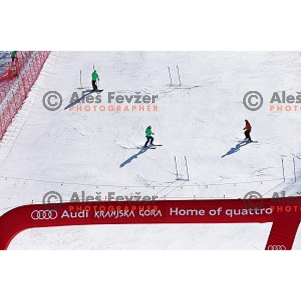 Preparation for AUDI FIS Ski World Cup Giant Slalom - 54.Vitranc Cup in Kranjska gora, Slovenia on March 13, 2015