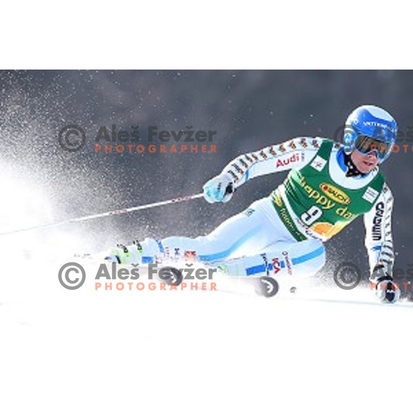 skiing in first run of AUDI FIS Ski World Cup Giant Slalom - 54.Vitranc Cup in Kranjska gora, Slovenia on March 14, 2015