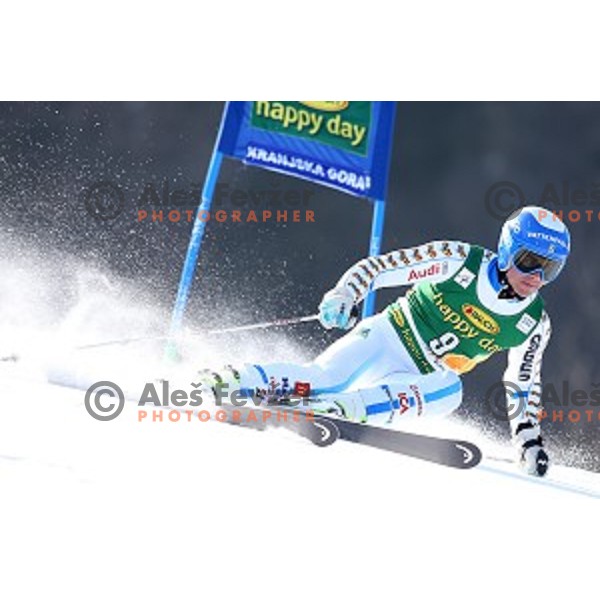 skiing in first run of AUDI FIS Ski World Cup Giant Slalom - 54.Vitranc Cup in Kranjska gora, Slovenia on March 14, 2015