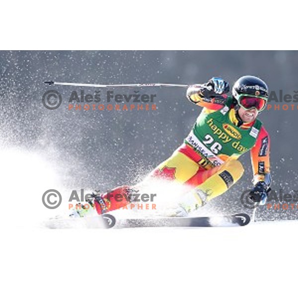 skiing in first run of AUDI FIS Ski World Cup Giant Slalom - 54.Vitranc Cup in Kranjska gora, Slovenia on March 14, 2015