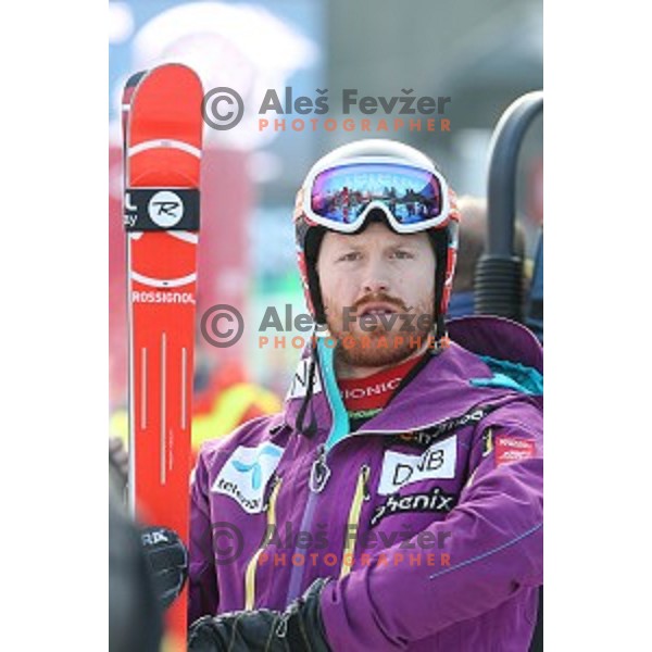 Course inspection before first run of AUDI FIS Ski World Cup Giant Slalom - 54.Vitranc Cup in Kranjska gora, Slovenia on March 14, 2015