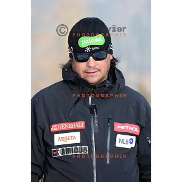 Peter Pen at Course inspection before first run of AUDI FIS Ski World Cup Giant Slalom - 54.Vitranc Cup in Kranjska gora, Slovenia on March 14, 2015