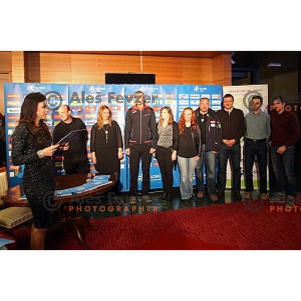 Slovenia Ski team fashion show during AUDI FIS Ski World Cup- 54.Vitranc Cup in Kranjska gora, Slovenia on March 14, 2015