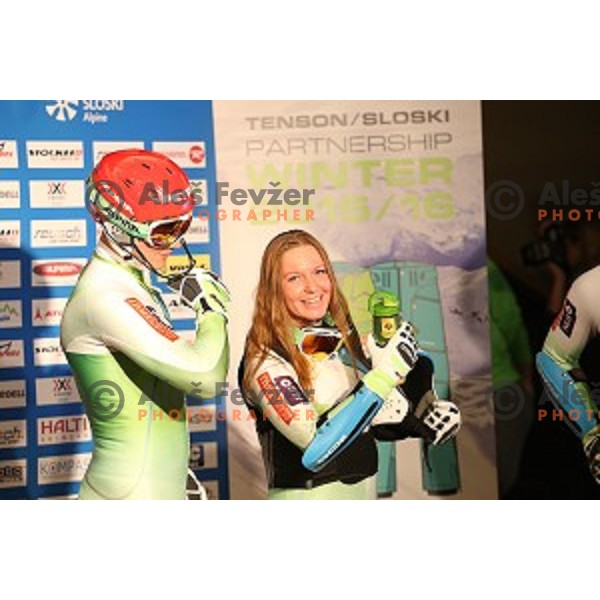 Slovenia Ski team fashion show during AUDI FIS Ski World Cup- 54.Vitranc Cup in Kranjska gora, Slovenia on March 14, 2015