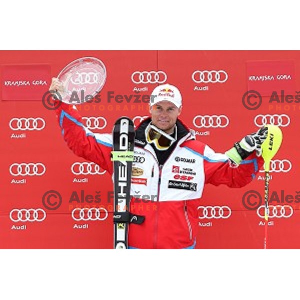 Alexis Pinturault, winner of 54.Vitranc Cup combination in Kranjska gora, Slovenia on March 15, 2015