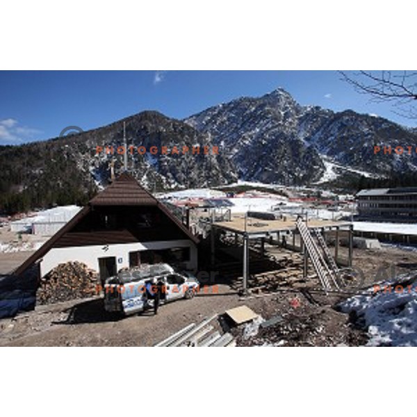 Planica ski flying hill getting ready for Final of Ski jumping World Cup on March 16, 2015