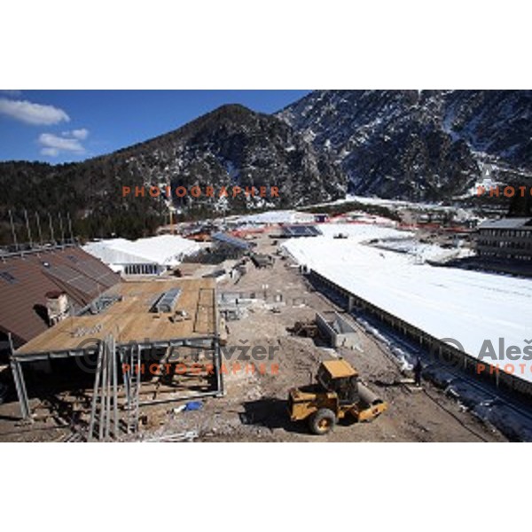 Planica ski flying hill getting ready for Final of Ski jumping World Cup on March 16, 2015