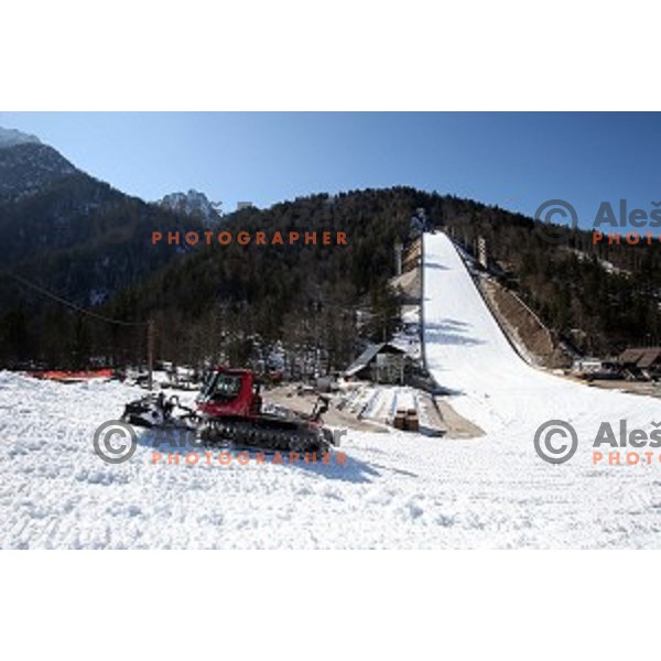 Planica ski flying hill getting ready for Final of Ski jumping World Cup on March 16, 2015