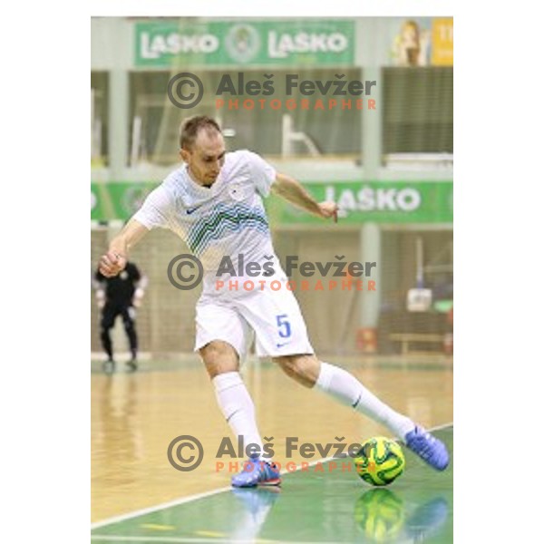 Kristjan Cujec of Slovenia during futsal match Slovenia-Noreway in European Futsal Championships Qualifiers in group 5 in Tri Lilije, Lasko, Slovenia on March 18, 2015
