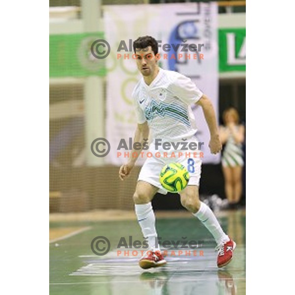 Benjamin Melink of Slovenia during futsal match Slovenia-Noreway in European Futsal Championships Qualifiers in group 5 in Tri Lilije, Lasko, Slovenia on March 18, 2015