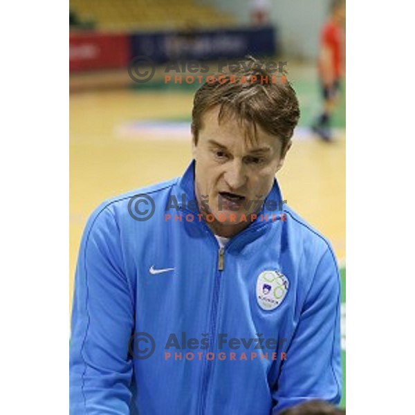 Andrej Dobovicnik, head coach of Slovenia during futsal match Slovenia-Noreway in European Futsal Championships Qualifiers in group 5 in Tri Lilije, Lasko, Slovenia on March 18, 2015