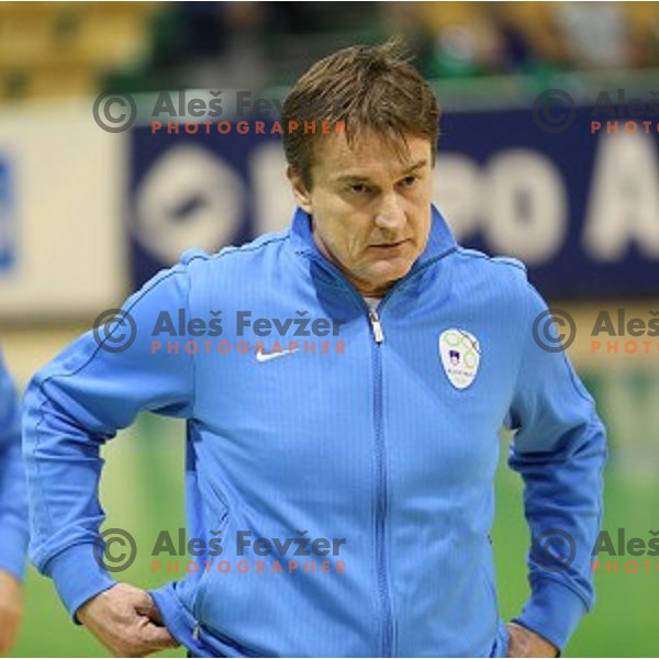 Andrej Dobovicnik, head coach of Slovenia during futsal match Slovenia-Noreway in European Futsal Championships Qualifiers in group 5 in Tri Lilije, Lasko, Slovenia on March 18, 2015