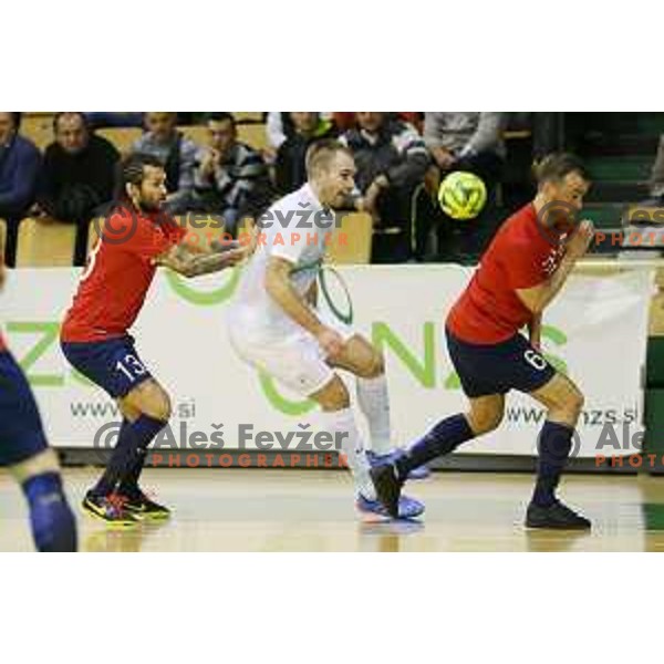 Kristjan Cujec of Slovenia during futsal match Slovenia-Noreway in European Futsal Championships Qualifiers in group 5 in Tri Lilije, Lasko, Slovenia on March 18, 2015