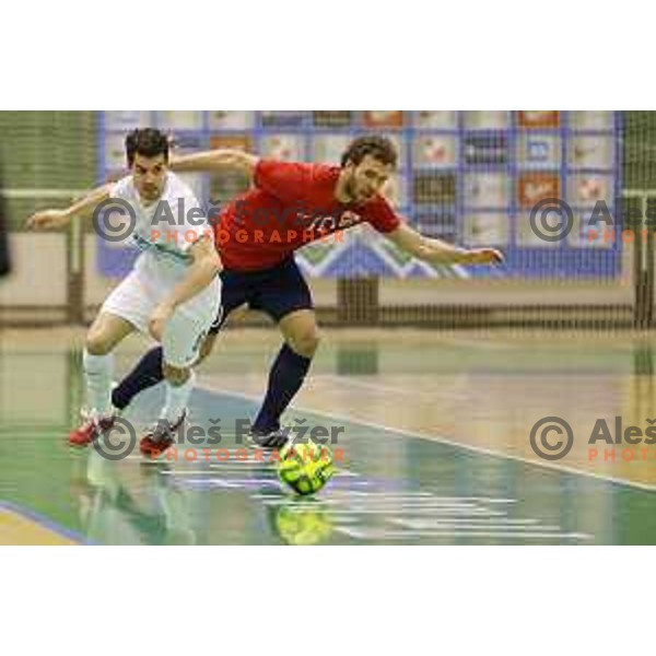 Benjamin Melink of Slovenia during futsal match Slovenia-Noreway in European Futsal Championships Qualifiers in group 5 in Tri Lilije, Lasko, Slovenia on March 18, 2015