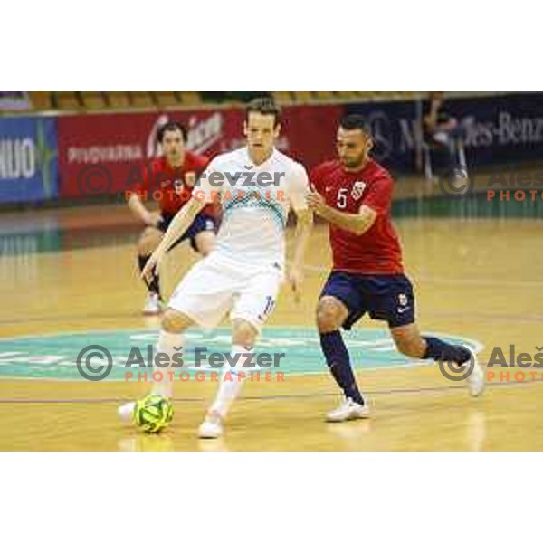 Tilen Stendler of Slovenia during futsal match Slovenia-Noreway in European Futsal Championships Qualifiers in group 5 in Tri Lilije, Lasko, Slovenia on March 18, 2015