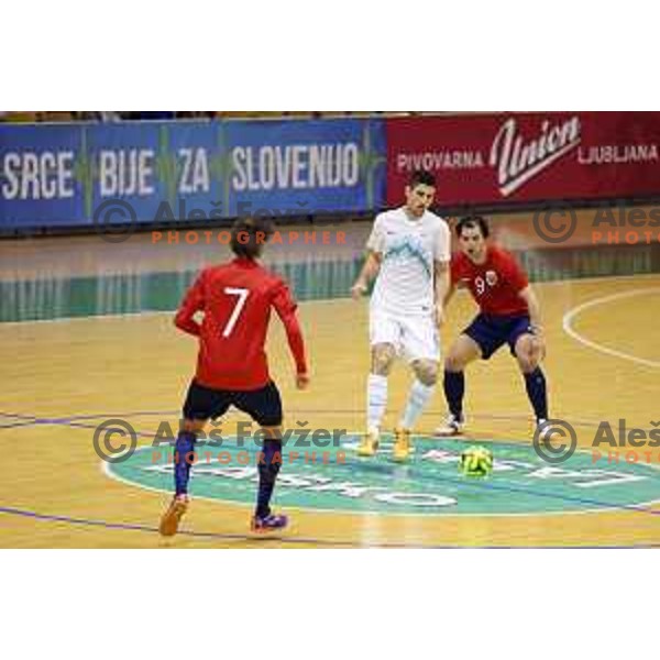 Uros Kroflic of Slovenia during futsal match Slovenia-Noreway in European Futsal Championships Qualifiers in group 5 in Tri Lilije, Lasko, Slovenia on March 18, 2015