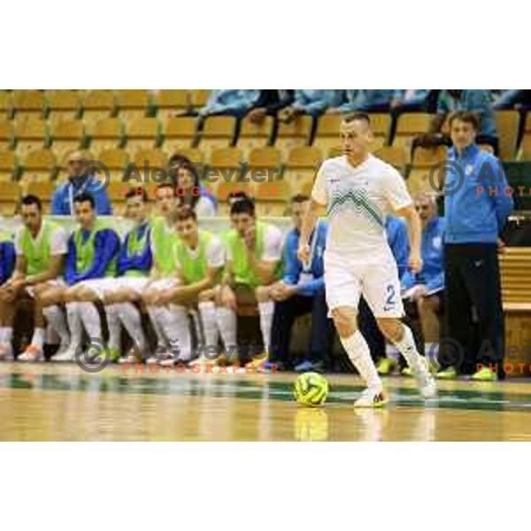 Rok Mordej of Slovenia during futsal match Slovenia-Noreway in European Futsal Championships Qualifiers in group 5 in Tri Lilije, Lasko, Slovenia on March 18, 2015