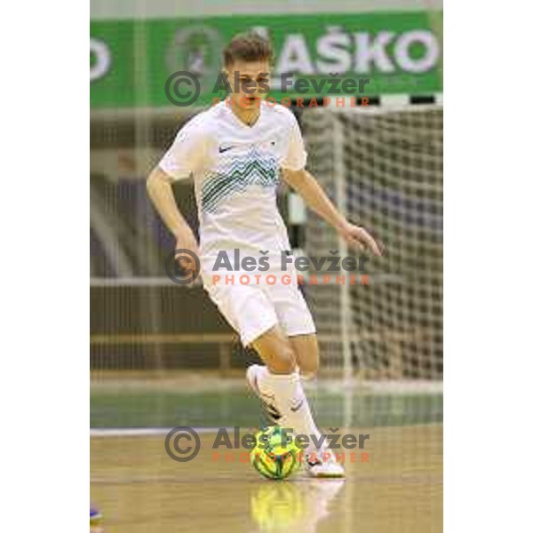 Matej Fidersek of Slovenia during futsal match Slovenia-Noreway in European Futsal Championships Qualifiers in group 5 in Tri Lilije, Lasko, Slovenia on March 18, 2015