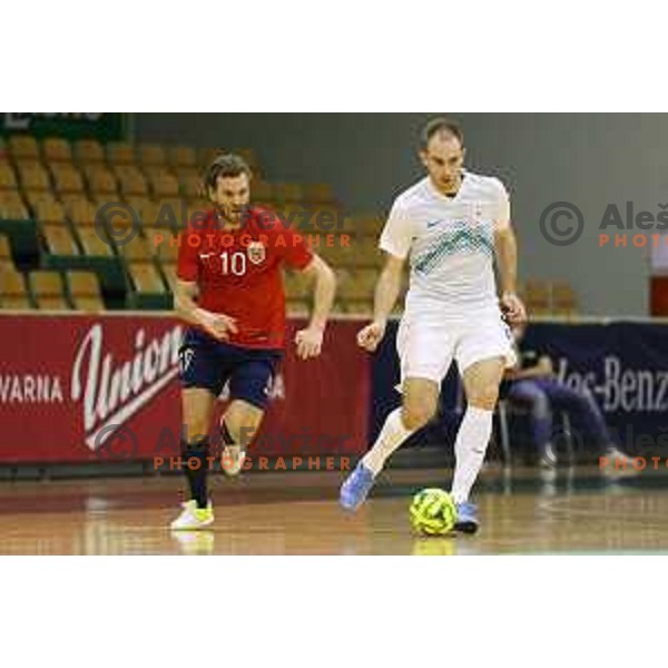Kristjan Cujec of Slovenia during futsal match Slovenia-Noreway in European Futsal Championships Qualifiers in group 5 in Tri Lilije, Lasko, Slovenia on March 18, 2015