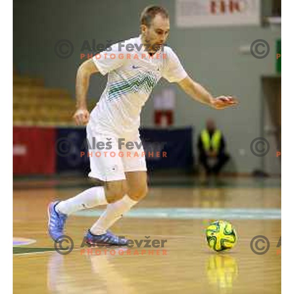 Kristjan Cujec of Slovenia during futsal match Slovenia-Noreway in European Futsal Championships Qualifiers in group 5 in Tri Lilije, Lasko, Slovenia on March 18, 2015
